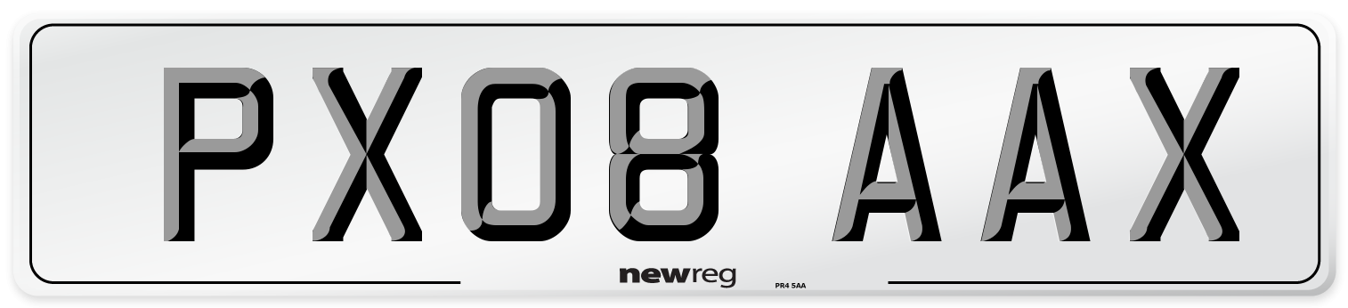 PX08 AAX Number Plate from New Reg